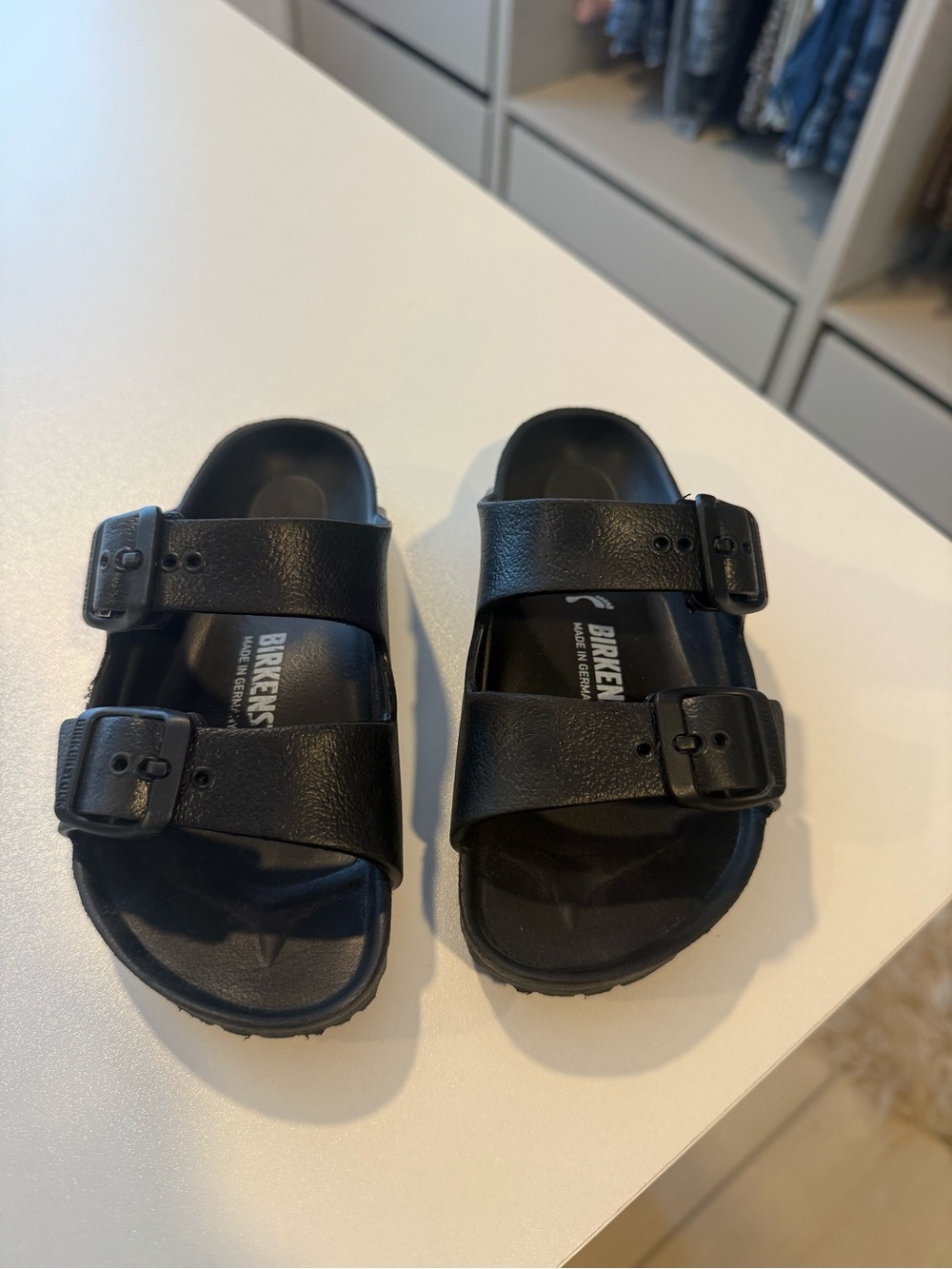 Birkenstock Kids Black Two-Strap EVA Sandals